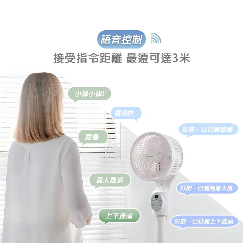 3 德律風根 11吋AI智慧語音循環扇/LT-VCF2410